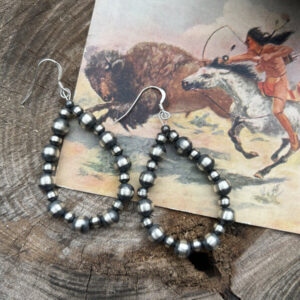 Large Silver Pearl Hoops